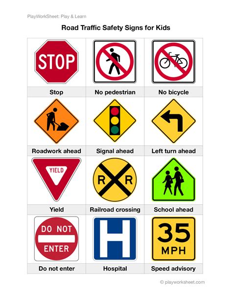 road traffic safety signs  kids  printables  kids