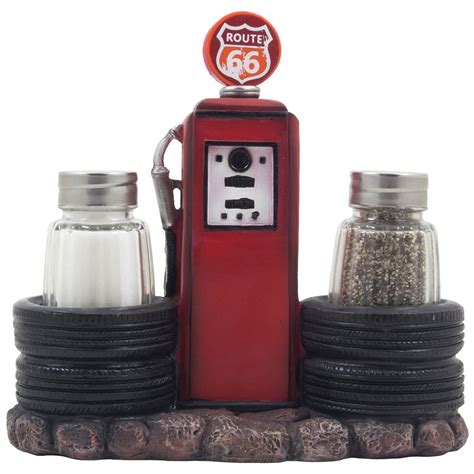Retro Gas Station Filling Pump Salt And Pepper Shaker Set