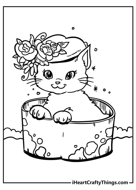 cute cat coloring coloring pages