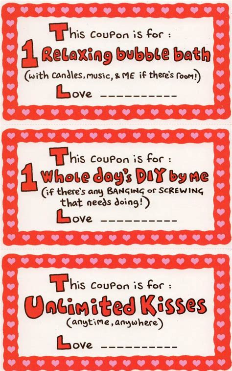 To My Wife Fun Sex Coupons Inside Valentine S Day Card