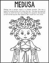 Greek Coloring Medusa Mythology Craft Informational Poster Text Freebie Activity sketch template