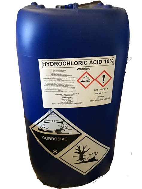 10 Hydrochloric Acid 22 5ltr Swimming Pool Chemicals
