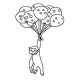 Balloon Coloring Balloons Pages Curious George Printable Sheets Toddler Cute sketch template