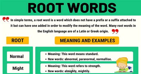 root words definition  list  root words  meanings esl