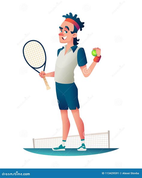 cartoon tennis player stock illustrations  cartoon tennis player