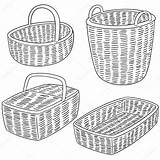Basket Wicker Drawing Getdrawings sketch template