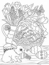 Easter Coloring Pages Adults Basket Printable Bunny Flowers Adult Eggs Sheets Decorated Pastry Kids Spring Colouring Fun Supercoloring Färgläggningssidor Målarböcker sketch template
