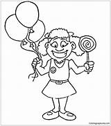Happy Girl Pages Lollipop Coloring Food sketch template