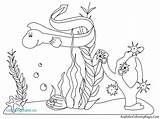 Coloring Ocean Pages Sea Under Kids Underwater Plants Printable Ecosystem Animals Drawing Clipart Color Scene Marine Aquatic Plankton Print Sheets sketch template