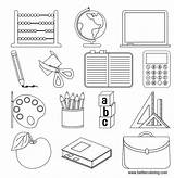 School Supplies Coloring Pages Computer Kids Printable Color sketch template