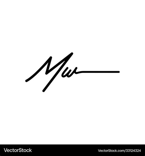 letter mw signature logo template royalty  vector image