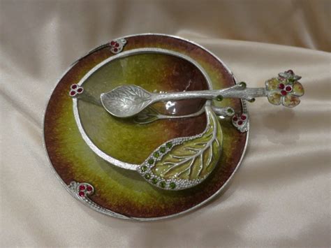 apple honey dish set  spoon temple traditions gift shop