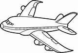 Airplane Cartoon Outline Clip Clipart Printable Coloring Pages sketch template