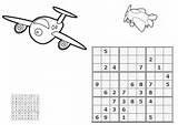 Coloring Airplanes Sudoku Edupics Large sketch template