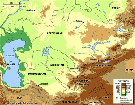 central asia physical map images   finder