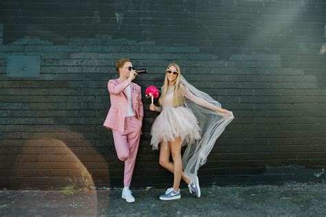 crazy pink las vegas elopement · rock n roll bride las vegas wedding