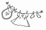 Clipart Baby Clothesline Girl Clothes Little Line Cliparts Clip Diaper Shower Bw Girls Library Clipground Coloring Printable Vintage Para Socks sketch template