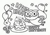 Birthday Happy Card Coloring Pages Owl Kids Funny Mom Drawings Holiday Printable Owls Colouring Cards Wuppsy Drawing Printables Choose Board sketch template