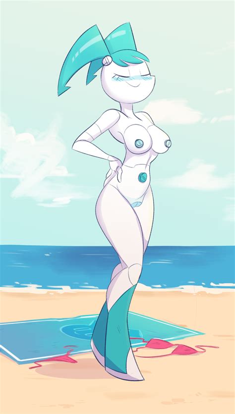 rule 34 1girl android beach bikini blush breasts closed