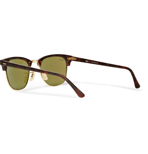 lyst ray ban clubmaster acetate and metal mirrored sunglasses in