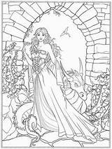 Coloring Pages Fantasy Books Drake Illustrators Kawaii Grown Ups Fairy Halloween Places Book sketch template
