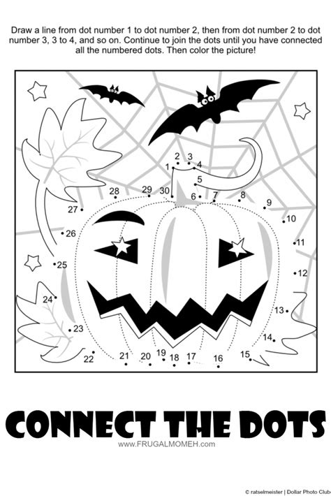 pumpkin connect  dots halloween activity sheets fun halloween