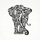 Elephant Tribal Silhouette Drawing Animals Outline Simple Clip Vinyl Stencil Animal Designs Getdrawings Silhouettes Pattern Decal Stickers Factory sketch template