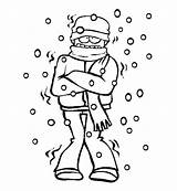 Coloring Freezing Winter Cold Man Season Shiver Clipart Colouring Pages Weather Snow Seasons Warm Clip Printable Color Cliparts Kids People sketch template