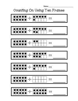 counting   ten frames worksheet  numbers   including