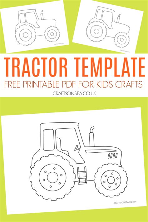 printable tractor template crafts  sea