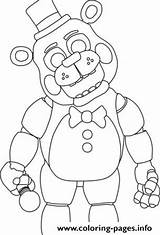 Fnaf Coloring Nights Freddys Pages Five Printable Color sketch template