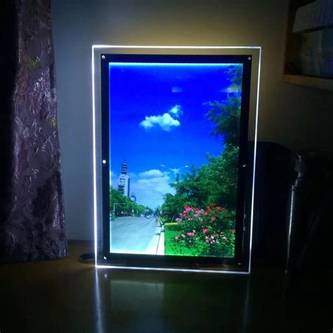 super slim acrylic photo frame led edge lit light box letters