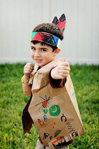 native american vest and headband out of brown paper bag