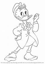 Ducktales Gladstone Gander Draw Step Drawing Tutorials Drawingtutorials101 sketch template