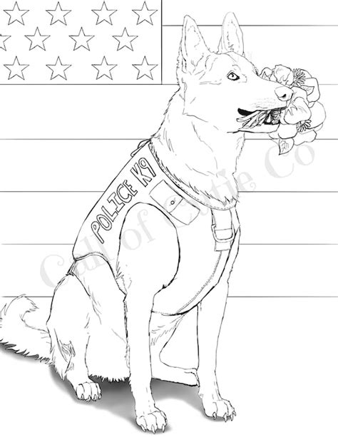 police dog coloring pageanimal color sheetsdog coloring etsy uk