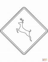Deer Crossing Coloring Sign Ontario Pages Signs Canada Road sketch template