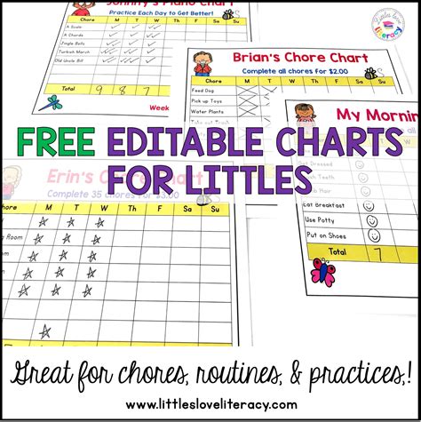 editable charts  littles littles love learning