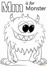 Monster Coloring Letter Pages Printable Sheets Preschool Cute Kids Color Halloween Alphabet Words Cartoon Drawing Click Print Supercoloring Designlooter Choose sketch template