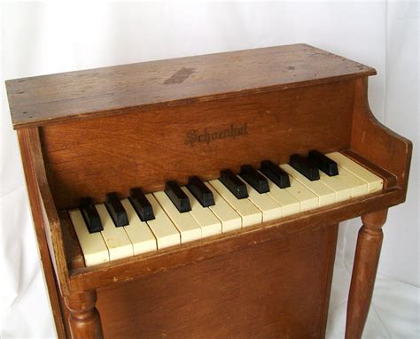 vintage toy piano wooden upright natural wood musical