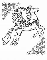 Pegasus Coloring Beautiful Netart sketch template