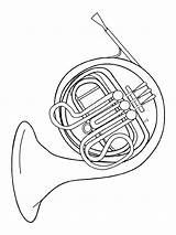 Coloring Pages Horn Instruments Kids Musical Music French Tuba Printable Instrument Fun Kleurplaten Color Colouring Sheets Drawing Print Muziekinstrumenten Zo sketch template