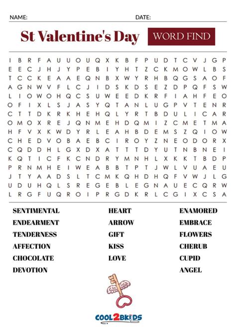 printable valentines day word search coolbkids
