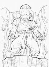Krillin Coloring Dragon Ball Pages Print Kids sketch template