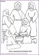 Jesus Feet Coloring Disciples Washing Pages Kids Biblewise School Sunday Bible Sheets Korner Story sketch template