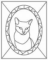 Cat Stained Glass Patterns Pattern Mosaic Coloring Template Window Printable Stain Easy Designs Windows Quilt Stencils Choose Board Popular Comments sketch template