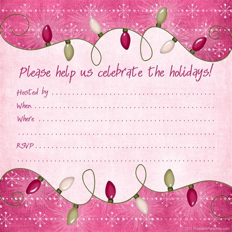 printable holiday invitations change colors edit text  add