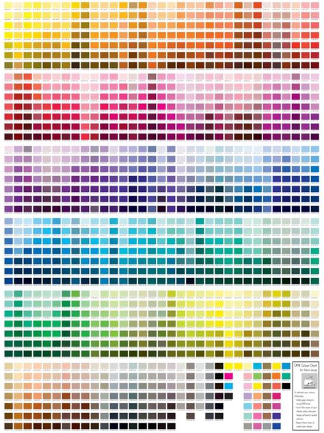 printable cmyk color chart