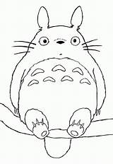 Coloring Totoro sketch template