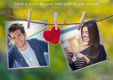 Couple Photo Frame Make Valentine Card Filled With Spring