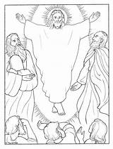 Coloring Jesus Transfiguration Pages Sunday Luke Printable Clipart Lent Colouring His Catholic He Idea Second Changed Face Praying While Trasfigurazione sketch template
